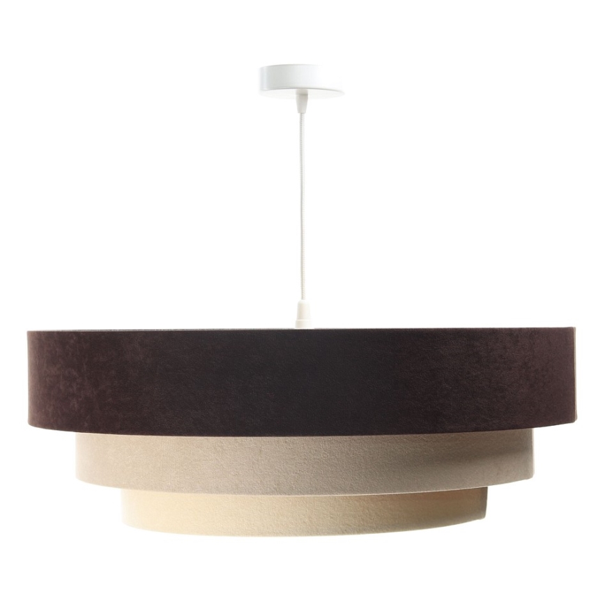 Ljusskrona med upphängningsrem  TRINITI 1xE27/60W/230V brun /beige /gyllene