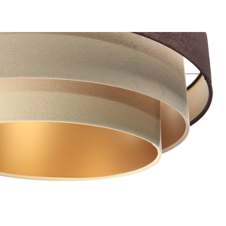 Ljusskrona med upphängningsrem  TRINITI 1xE27/60W/230V brun /beige /gyllene