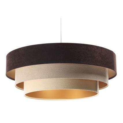 Ljusskrona med upphängningsrem  TRINITI 1xE27/60W/230V brun /beige /gyllene