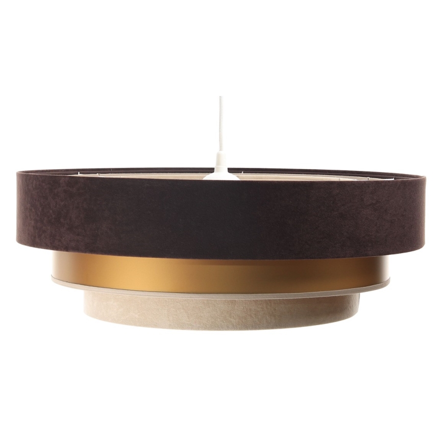 Ljusskrona med upphängningsrem  TRINITI 1xE27/60W/230V brun /gyllene /beige