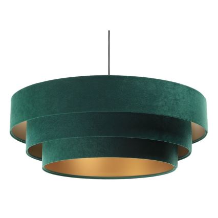 Ljusskrona med upphängningsrem  TRINITI 1xE27/60W/230V grön/gyllene