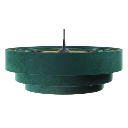 Ljusskrona med upphängningsrem  TRINITI 1xE27/60W/230V grön/gyllene
