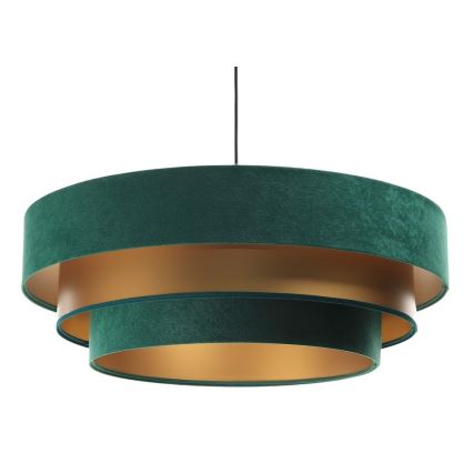 Ljusskrona med upphängningsrem  TRINITI 1xE27/60W/230V grön/gyllene