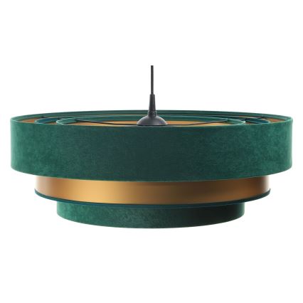 Ljusskrona med upphängningsrem  TRINITI 1xE27/60W/230V grön/gyllene