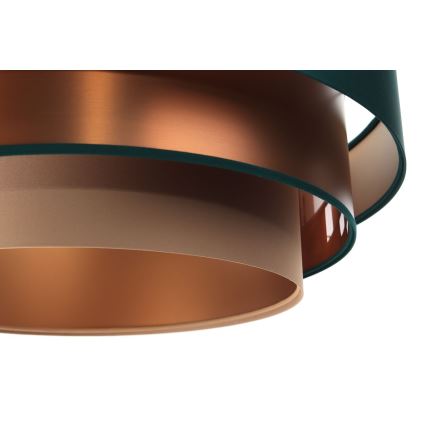 Ljusskrona med upphängningsrem  TRINITI 1xE27/60W/230V grön/koppar