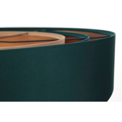 Ljusskrona med upphängningsrem  TRINITI 1xE27/60W/230V grön/koppar