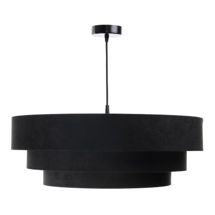 Ljusskrona med upphängningsrem  TRINITI 1xE27/60W/230V svart /gyllene