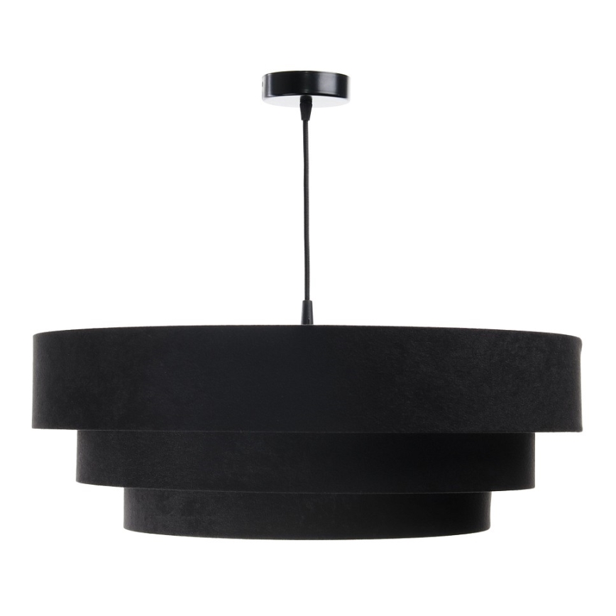 Ljusskrona med upphängningsrem  TRINITI 1xE27/60W/230V svart /gyllene