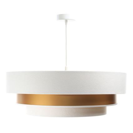 Ljusskrona med upphängningsrem  TRINITI 1xE27/60W/230V vit /gyllene