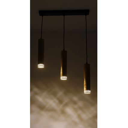 Ljusskrona med upphängningsrem  TUBO 3xGU10/25W/230V