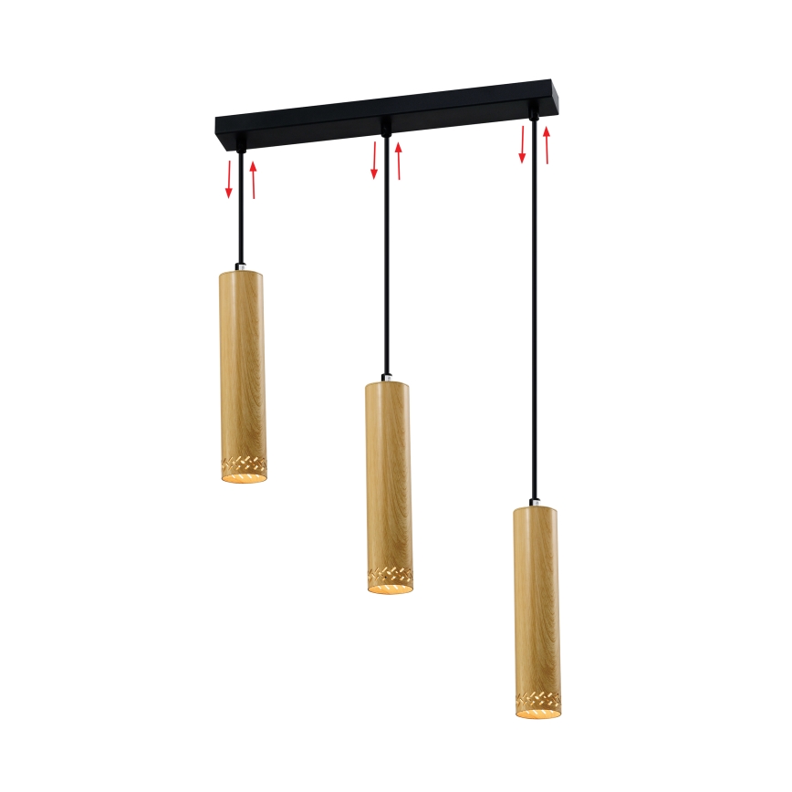 Ljusskrona med upphängningsrem  TUBO 3xGU10/25W/230V