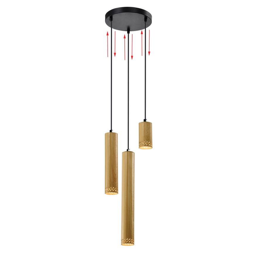 Ljusskrona med upphängningsrem  TUBO 3xGU10/25W/230V