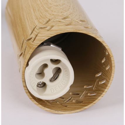 Ljusskrona med upphängningsrem  TUBO 3xGU10/25W/230V trä