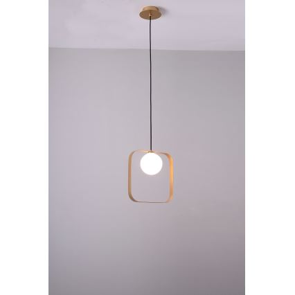Ljuskrona med upphängningsrem TULA 1xG9/28W/230V vinklat gyllene