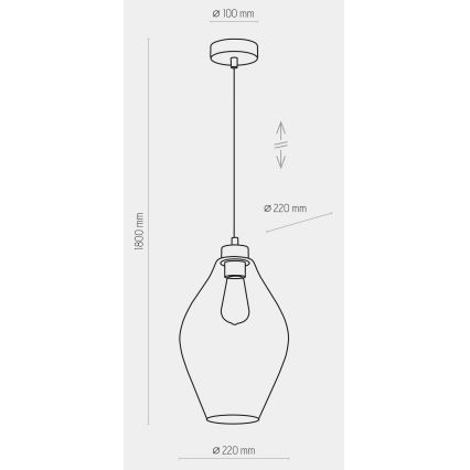 Ljusskrona med upphängningsrem  TULON 1xE27/60W/230V