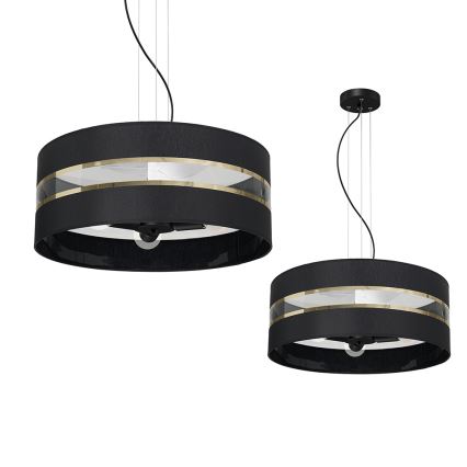 Ljusskrona med upphängningsrem  ULTIMO 3xE27/60W/230V svart 