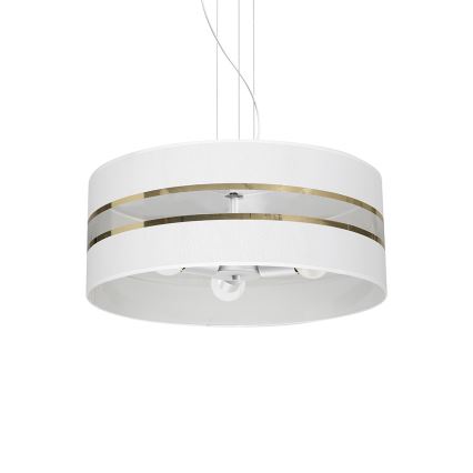 Ljusskrona med upphängningsrem  ULTIMO 3xE27/60W/230V vit 
