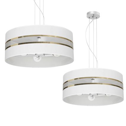 Ljusskrona med upphängningsrem  ULTIMO 3xE27/60W/230V vit 