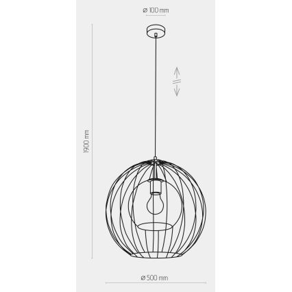 Ljusskrona med upphängningsrem  UNIVERSO 1xE27/60W/230V