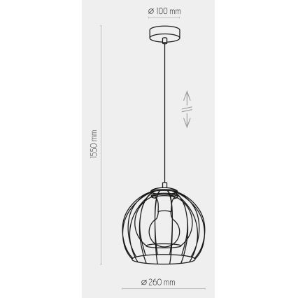 Ljusskrona med upphängningsrem  UNIVERSO 1xE27/60W/230V