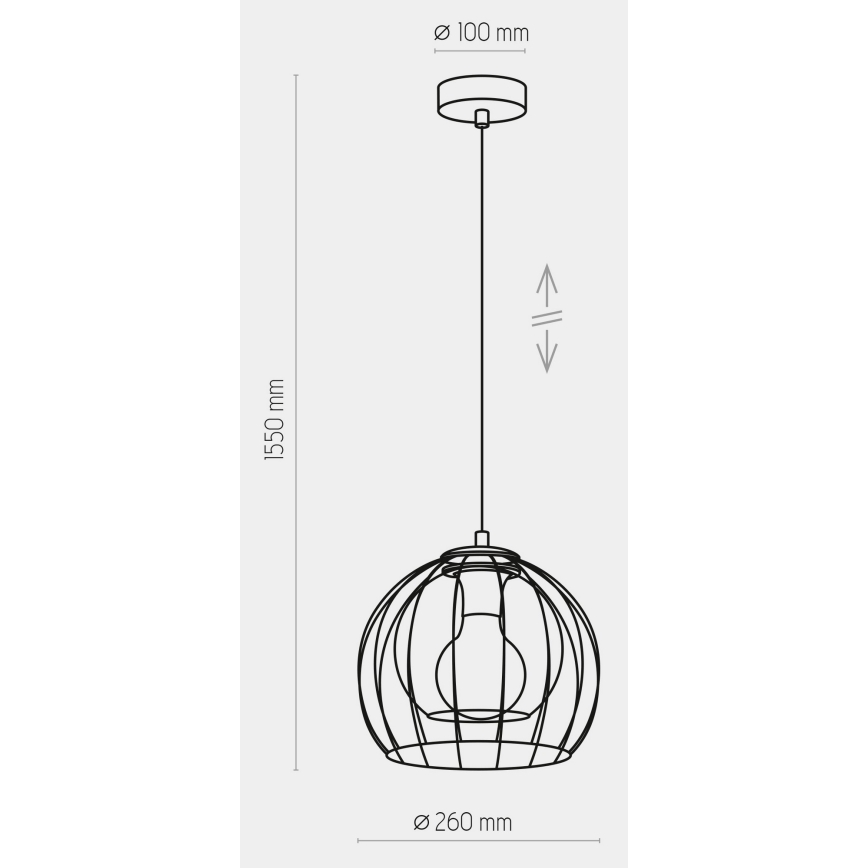 Ljusskrona med upphängningsrem  UNIVERSO 1xE27/60W/230V