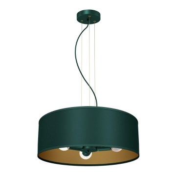 Ljuskrona med upphängningsrem VERDE 3xE27/60W/230V grön