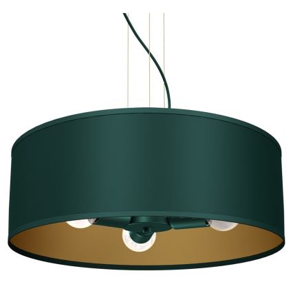 Ljuskrona med upphängningsrem VERDE 3xE27/60W/230V grön