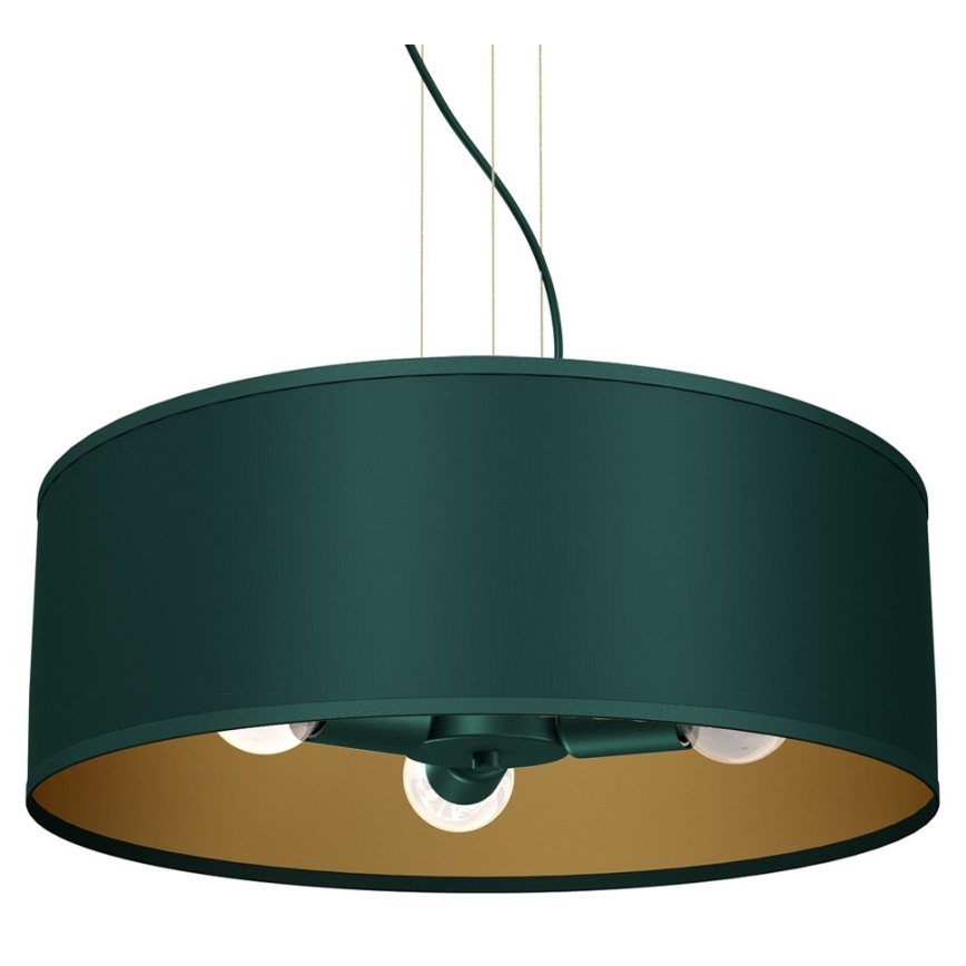 Ljuskrona med upphängningsrem VERDE 3xE27/60W/230V grön