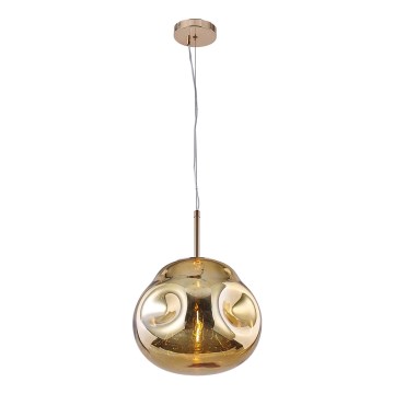 Ljuskrona med upphängningsrem VITRO 1xE27/10W/230V diameter 35 cm gyllene