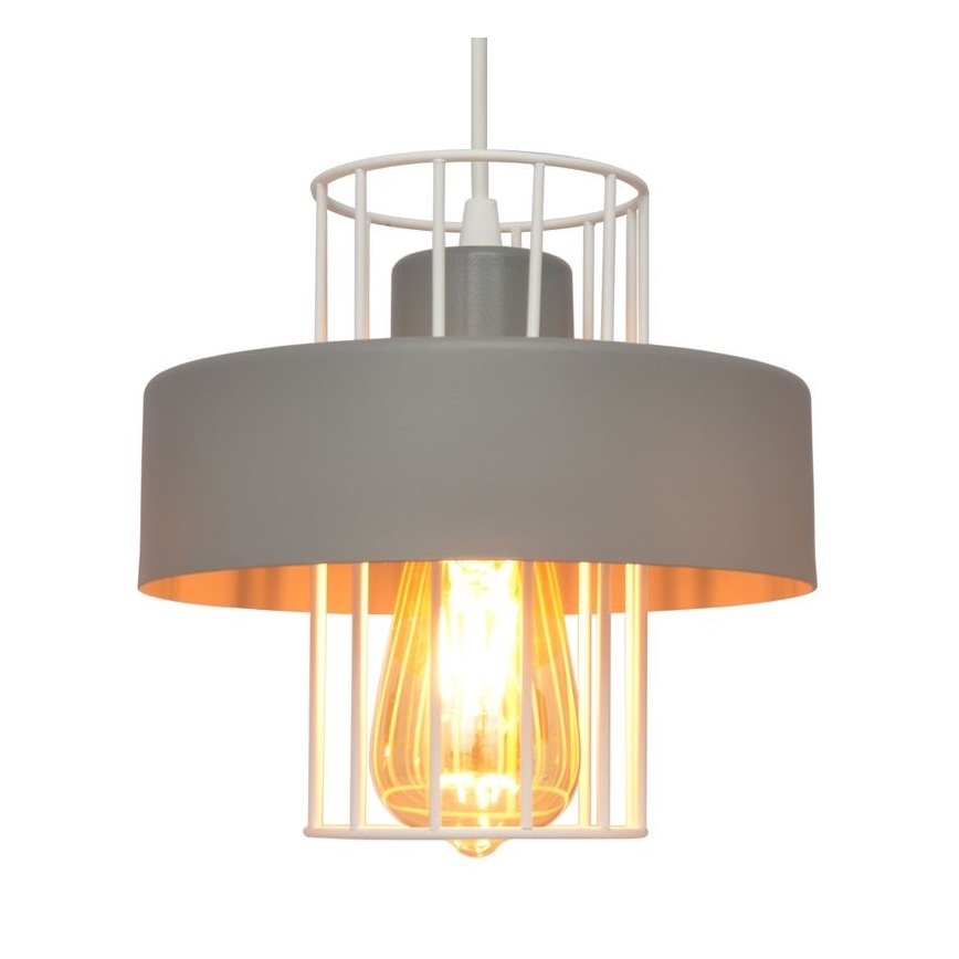 Ljuskrona med upphängningsrem VOLTA 1xE27/15W/230V grå
