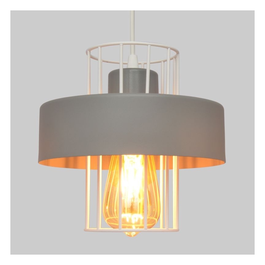 Ljuskrona med upphängningsrem VOLTA 3xE27/15W/230V diameter 42 cm grå