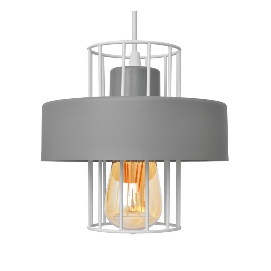 Ljuskrona med upphängningsrem VOLTA 3xE27/15W/230V diameter 42 cm grå