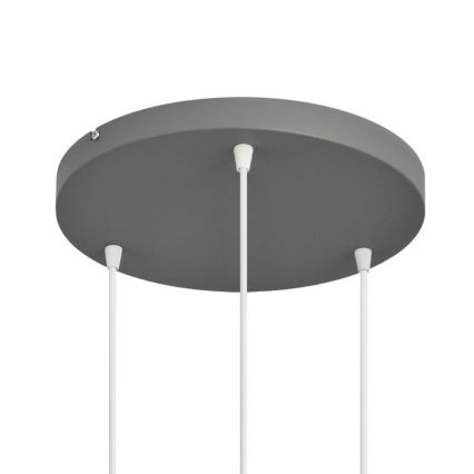 Ljuskrona med upphängningsrem VOLTA 3xE27/15W/230V diameter 42 cm grå