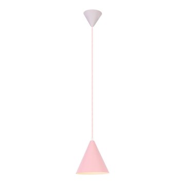 Ljuskrona med upphängningsrem VOSS 1xE27/40W/230V rosa/vit