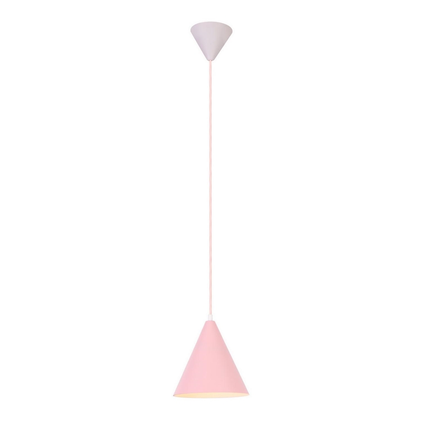 Ljuskrona med upphängningsrem VOSS 1xE27/40W/230V rosa/vit