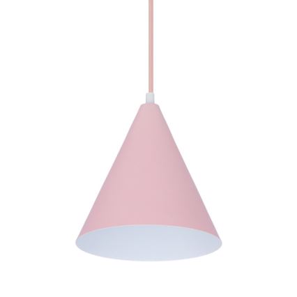 Ljuskrona med upphängningsrem VOSS 1xE27/40W/230V rosa/vit
