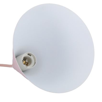 Ljuskrona med upphängningsrem VOSS 1xE27/40W/230V rosa/vit