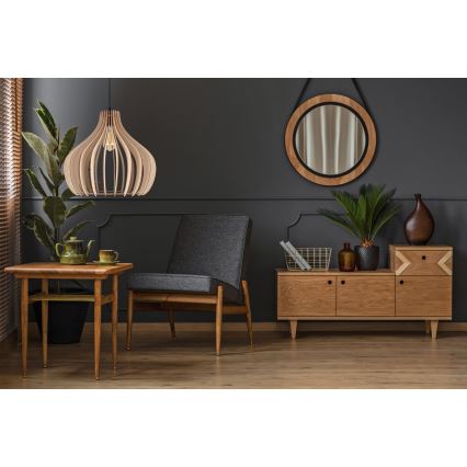 Ljuskrona med upphängningsrem  WILL 1xE27/60W/230V svart