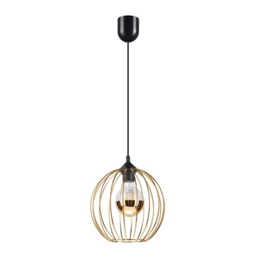 Ljuskrona med upphängningsrem ZOYA 1xE27/60W/230V gyllene
