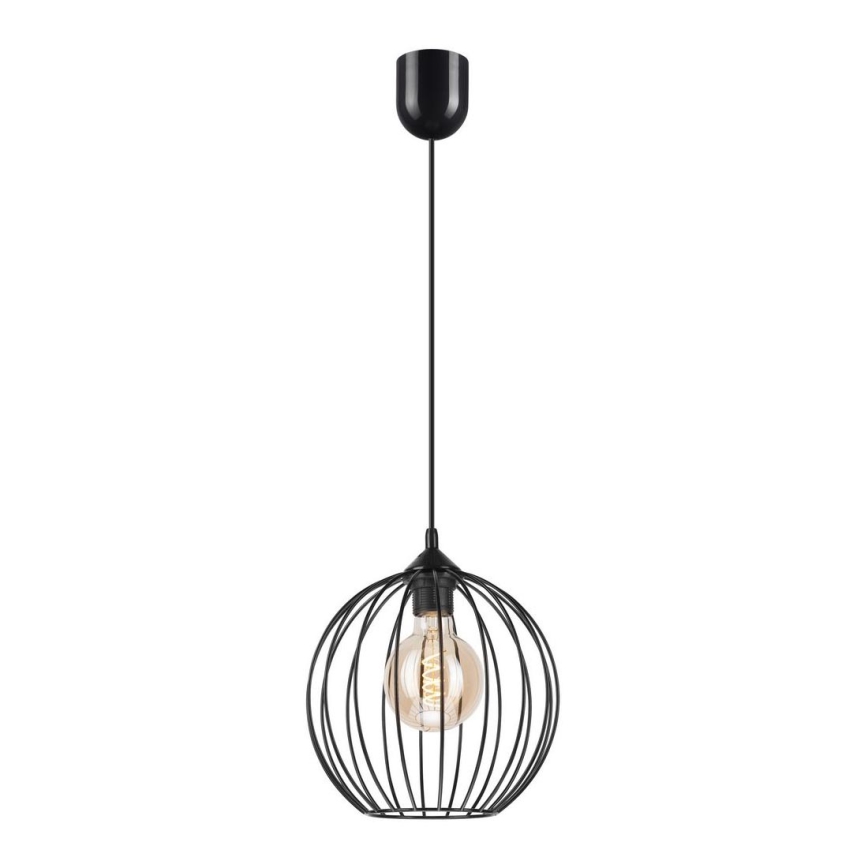 Ljuskrona med upphängningsrem ZOYA 1xE27/60W/230V svart