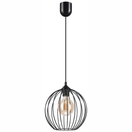 Ljuskrona med upphängningsrem ZOYA 1xE27/60W/230V svart