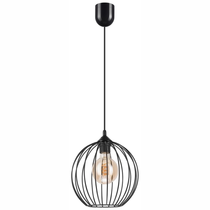 Ljuskrona med upphängningsrem ZOYA 1xE27/60W/230V svart