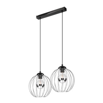 Ljuskrona med upphängningsrem ZOYA 2xE27/60W/230V skinande krom
