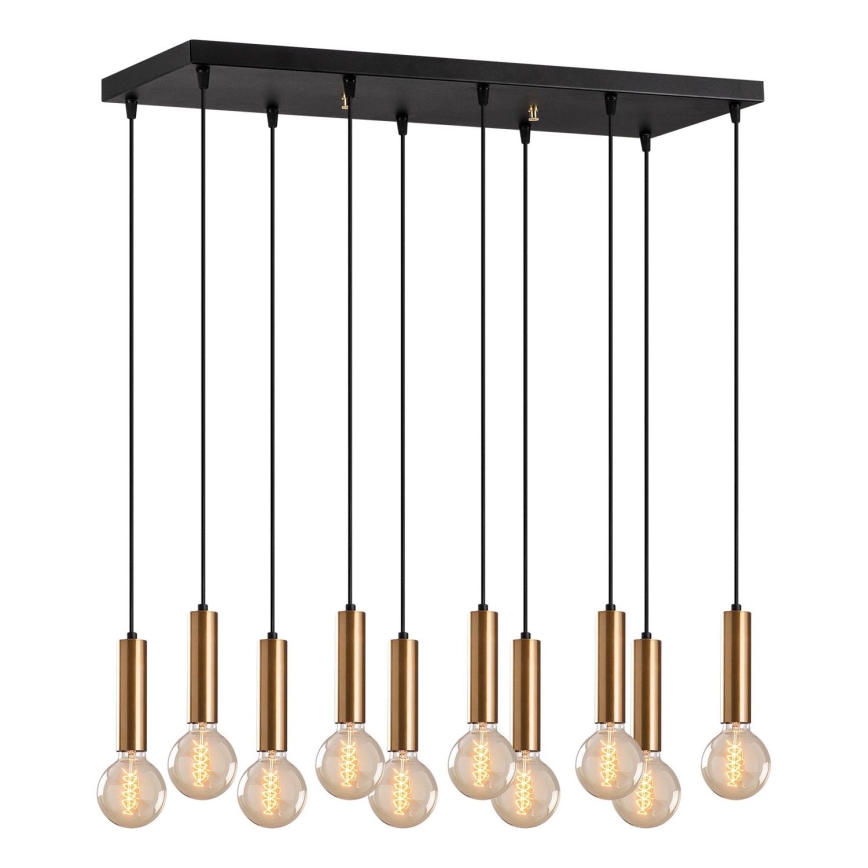 Ljuskrona med vajer TEMPO 10xE27/40W/230V guld