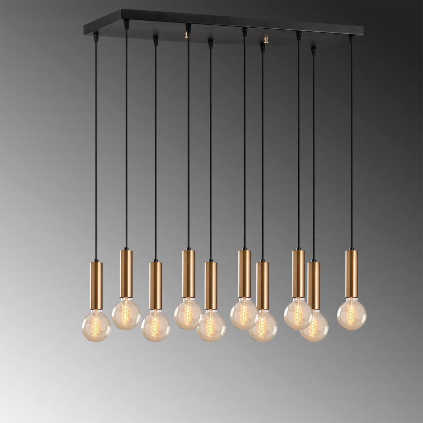 Ljuskrona med vajer TEMPO 10xE27/40W/230V guld