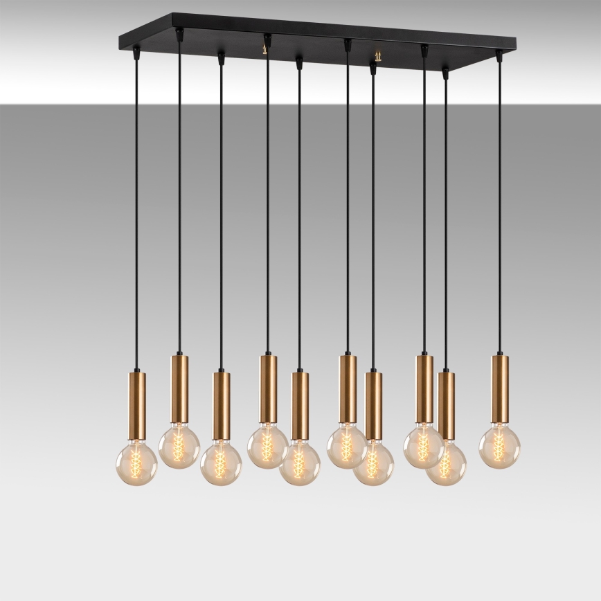 Ljuskrona med vajer TEMPO 10xE27/40W/230V guld