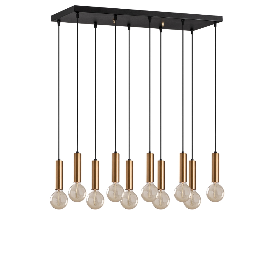 Ljuskrona med vajer TEMPO 10xE27/40W/230V guld