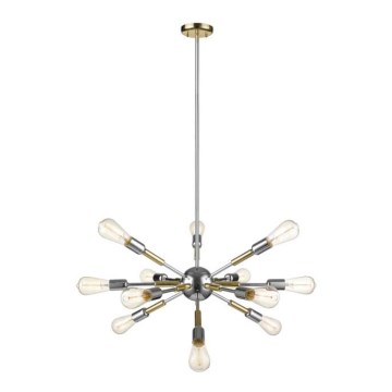 Ljuskrona on a pole COMET 12xE27/11W/230V skinande krom/guld