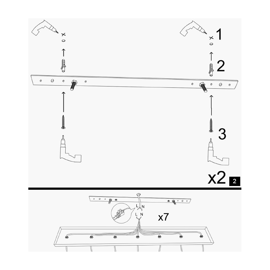 Ljuskrona på kabel KEM 5xE27/40W/230V, guldfärgad