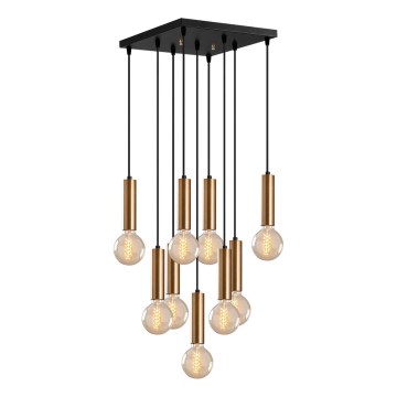Ljuskrona på kabel TEMPO 9xE27/40W/230V guldig